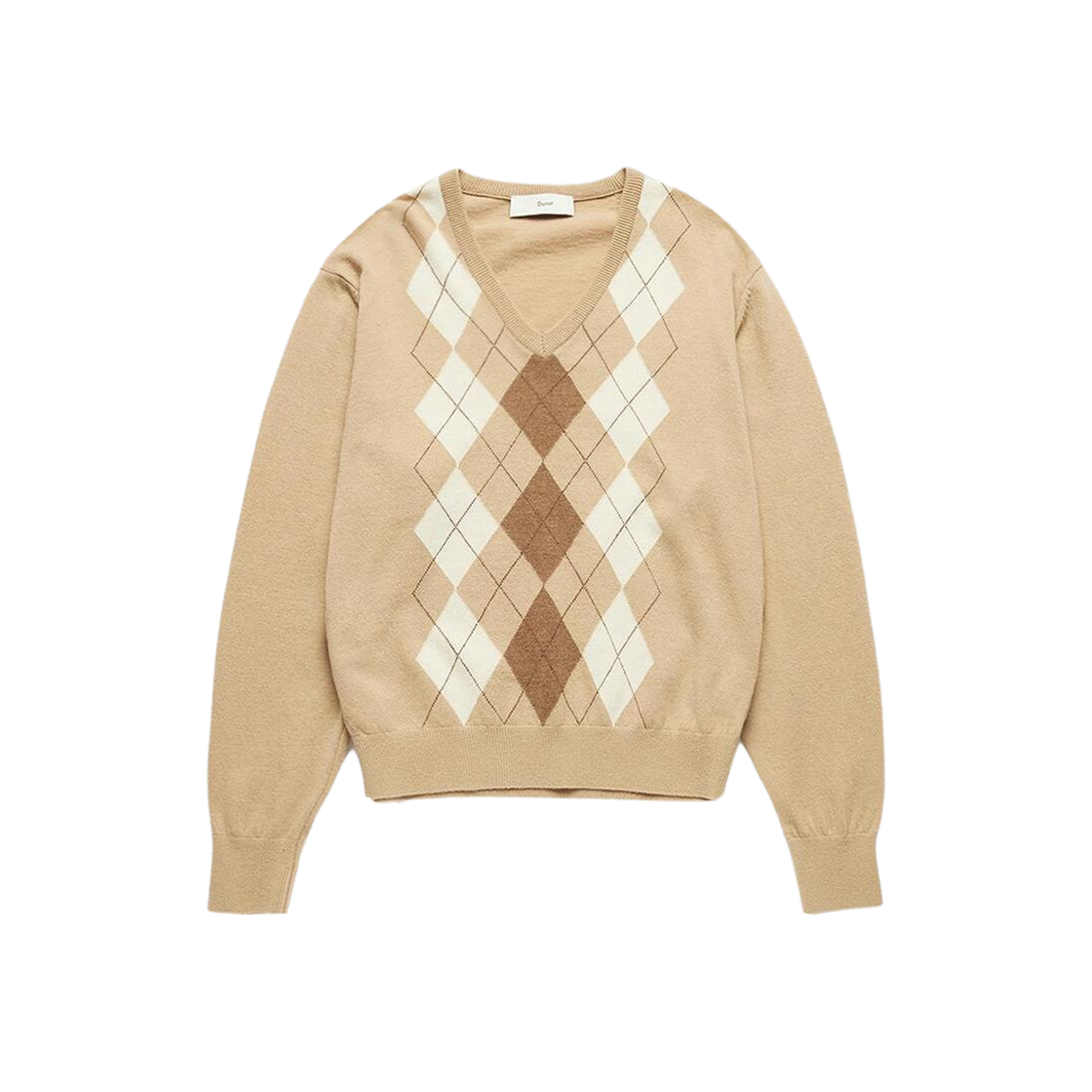 Dunst V-Neck Argyle Sweater Beige 상세 이미지 1