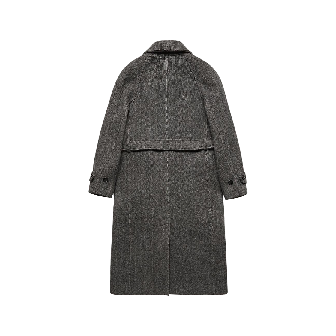 Dunst Belted Wool Mac Coat Charcoal Herringbone 상세 이미지 2