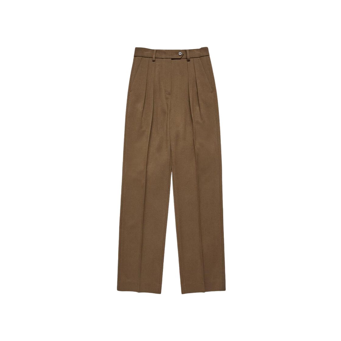 (W) Dunst Semi-Wide Wool Slacks Brown 상세 이미지 1