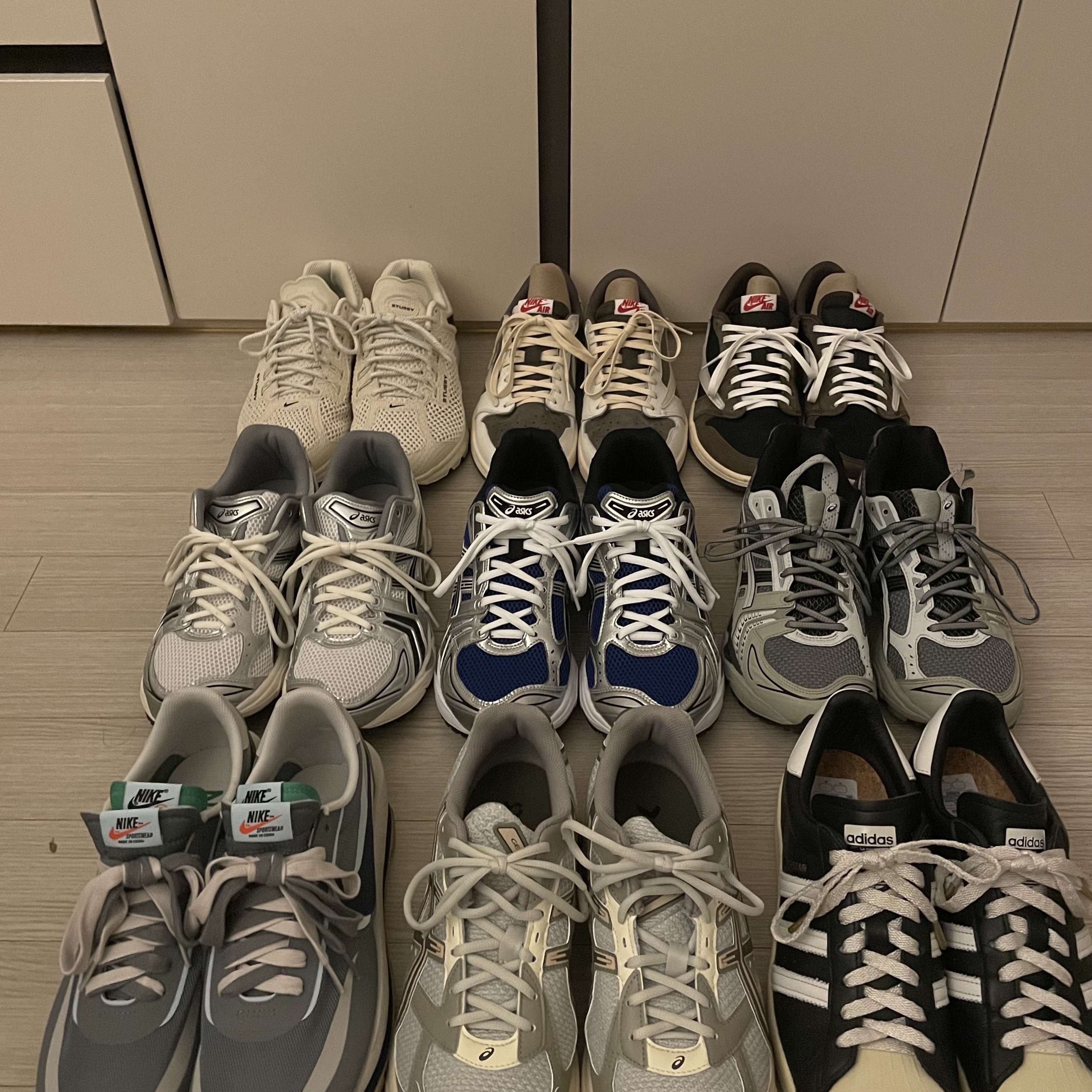 Asics x JJJJound Gel-Kayano 14 Silver Black, Asics UB1-S Gel-Kayano 14 Piedmont Grey 착용 스타일