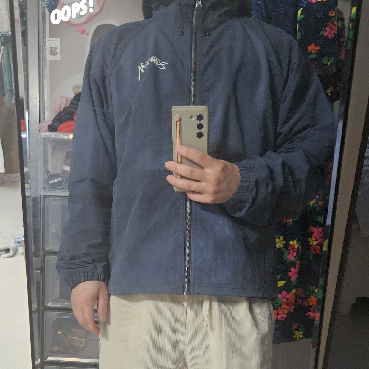 Stussy Wave Dye Beach Shell Jacket Navy 착용 스타일