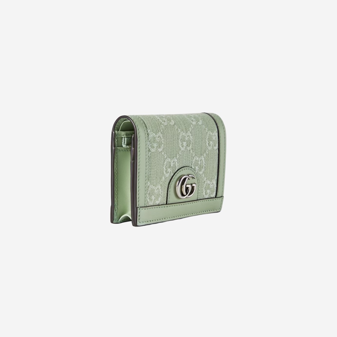 Gucci Ophidia GG Card Case Wallet Pale Green Denim 상세 이미지 3