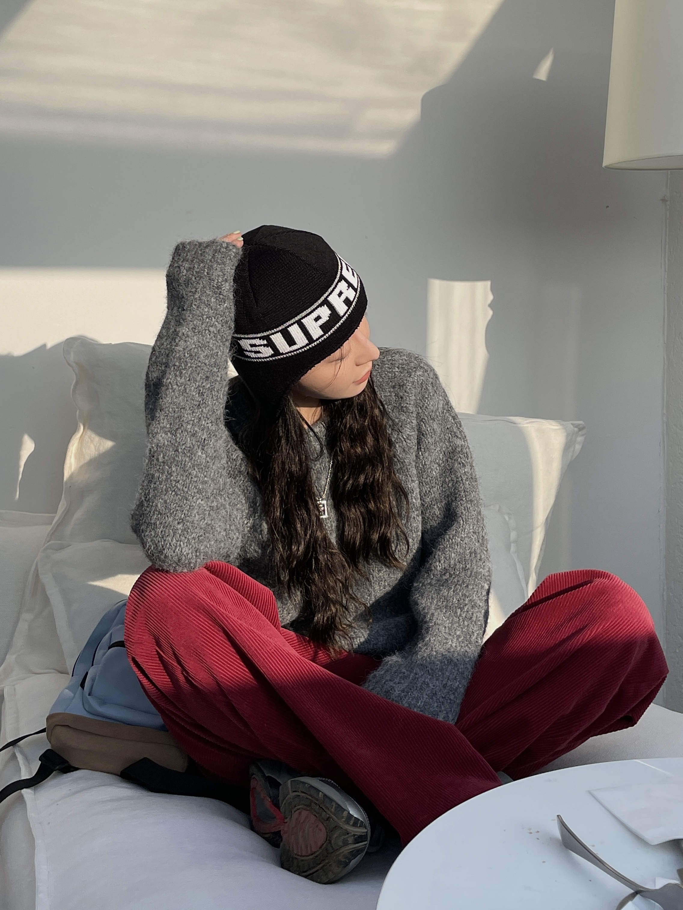 Supreme Earflap Beanie Black - 23FW, Jansport Right Pack Backpack Blue Dusk 착용 스타일 - 1