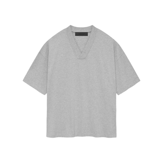 에센셜 브이넥 티셔츠 라이트 헤더 그레이 - 24SS