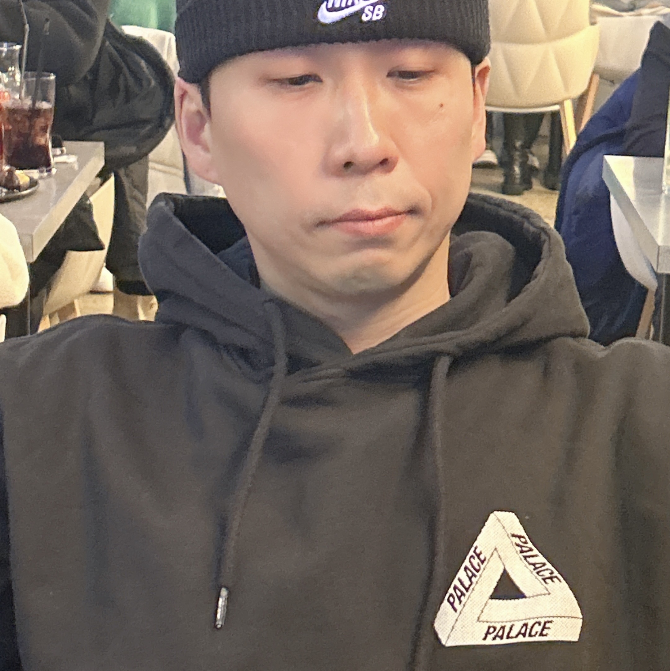 Palace Tri-Mesh Hood Black - 22SS 착용 스타일