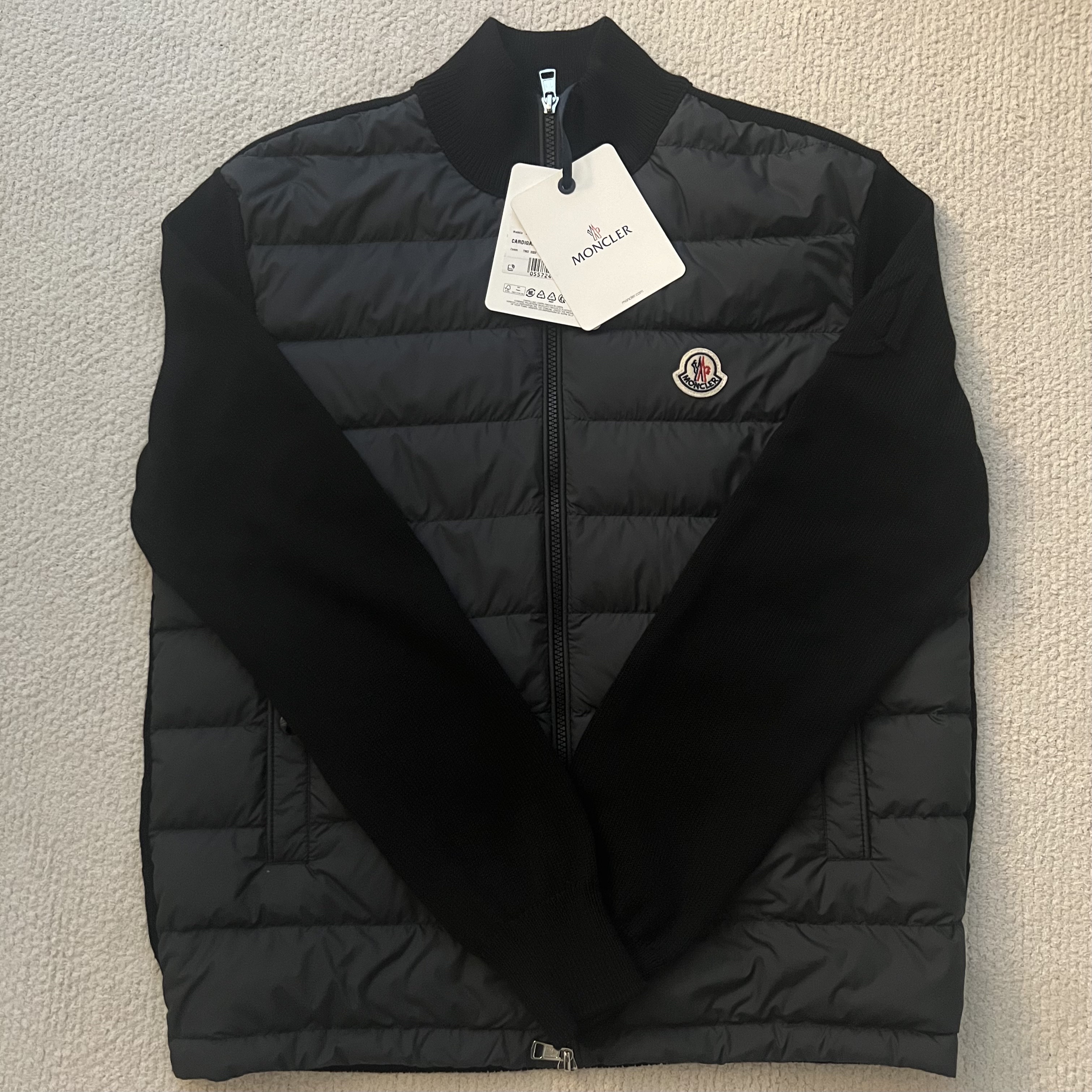 Moncler Padded Cotton Zip-Up Cardigan Black - 24SS 착용 스타일 - 3