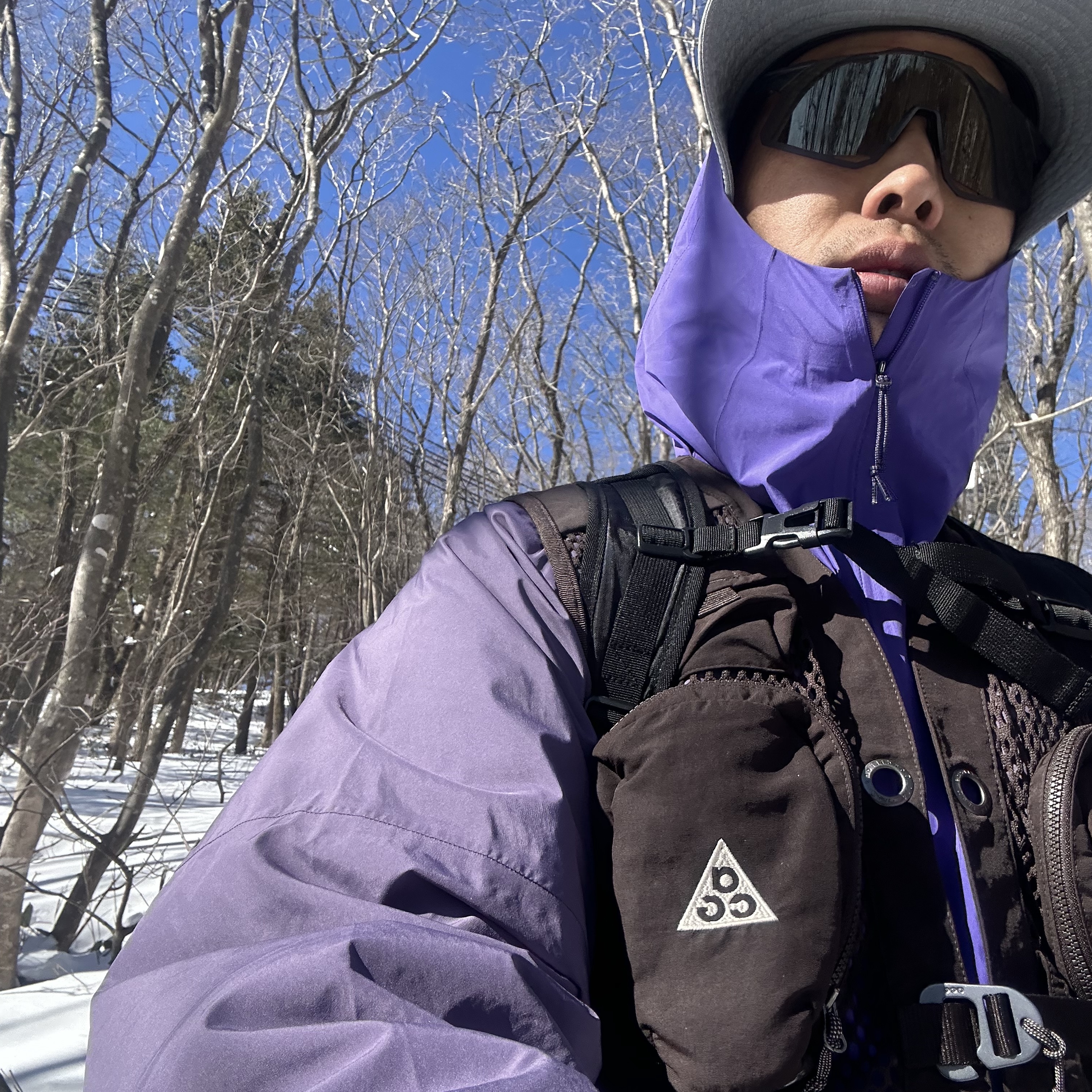 Nike ACG Storm-Fit ADV Cascade Rain Jacket Dark Iris - US/EU, Nike ACG Buttles Vest Black - Asia 착용 스타일 - 1