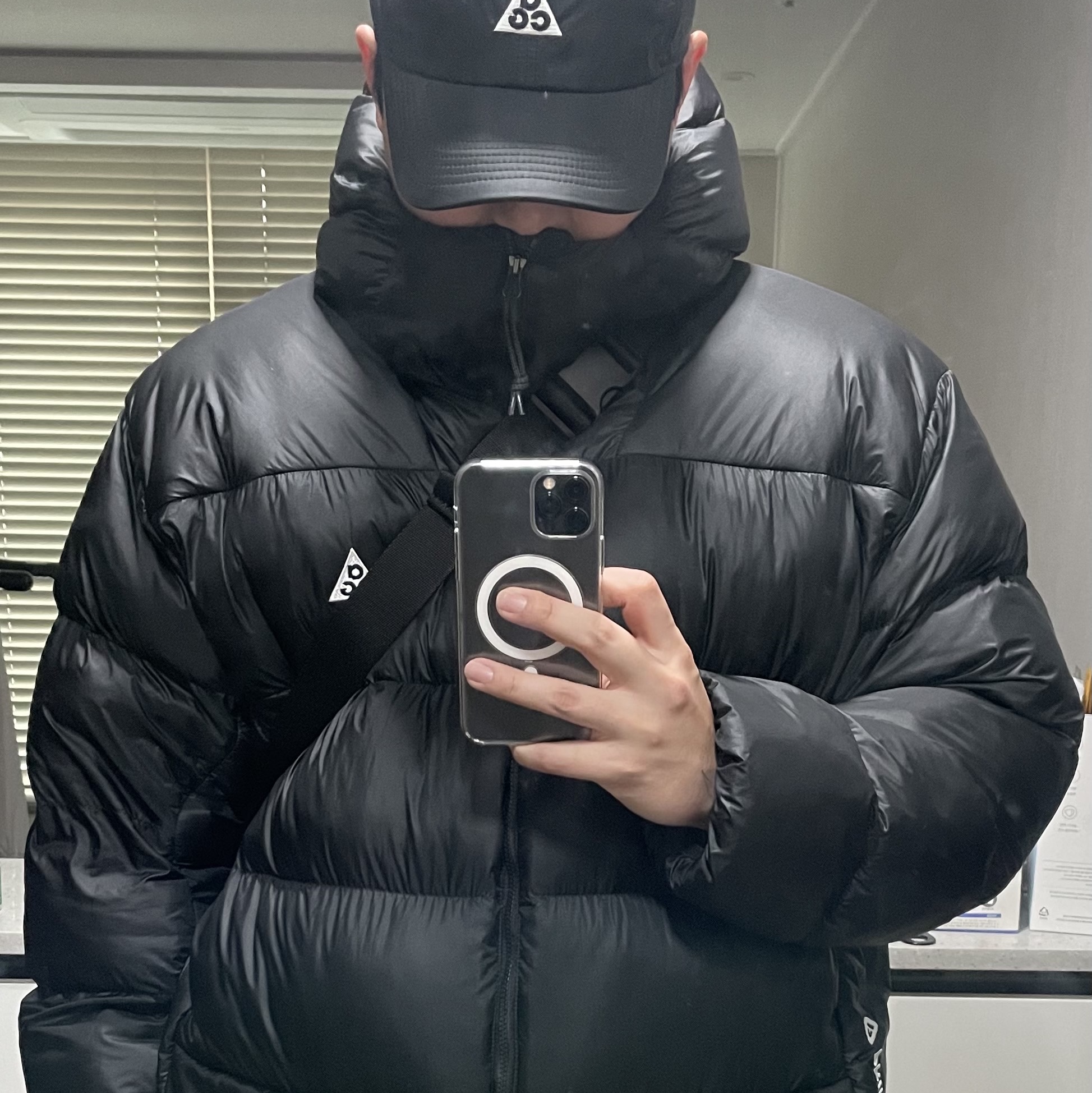 Nike ACG Therma-Fit ADV Lunar Lake Puffer Jacket Black - Asia, Nike ACG Trail Cap Black 착용 스타일