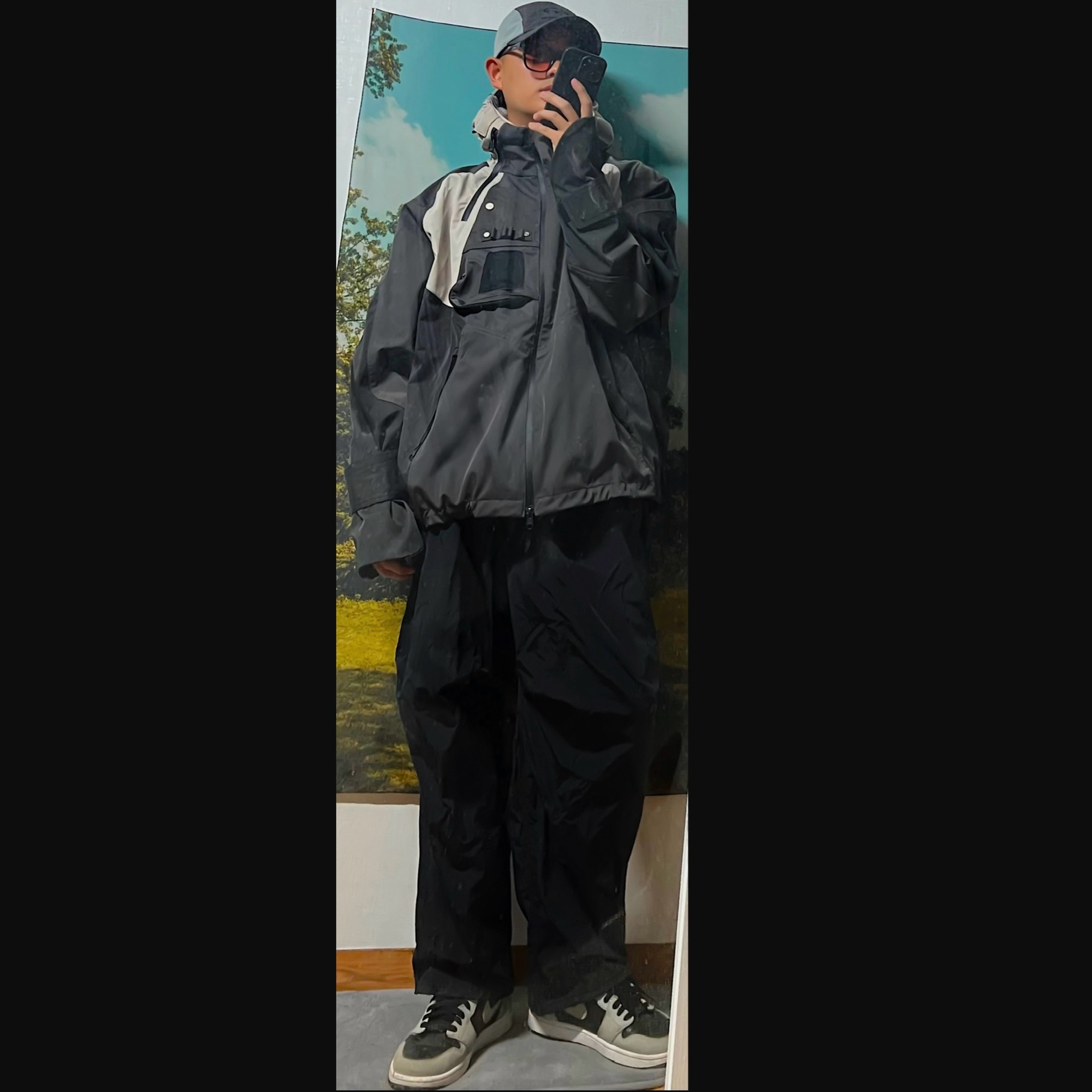 Undermycar Kame Multi Zip Turtle Shell Parka Driftwood - 22FW, Jordan 1 Retro High OG Shadow 2.0 착용 스타일 - 3