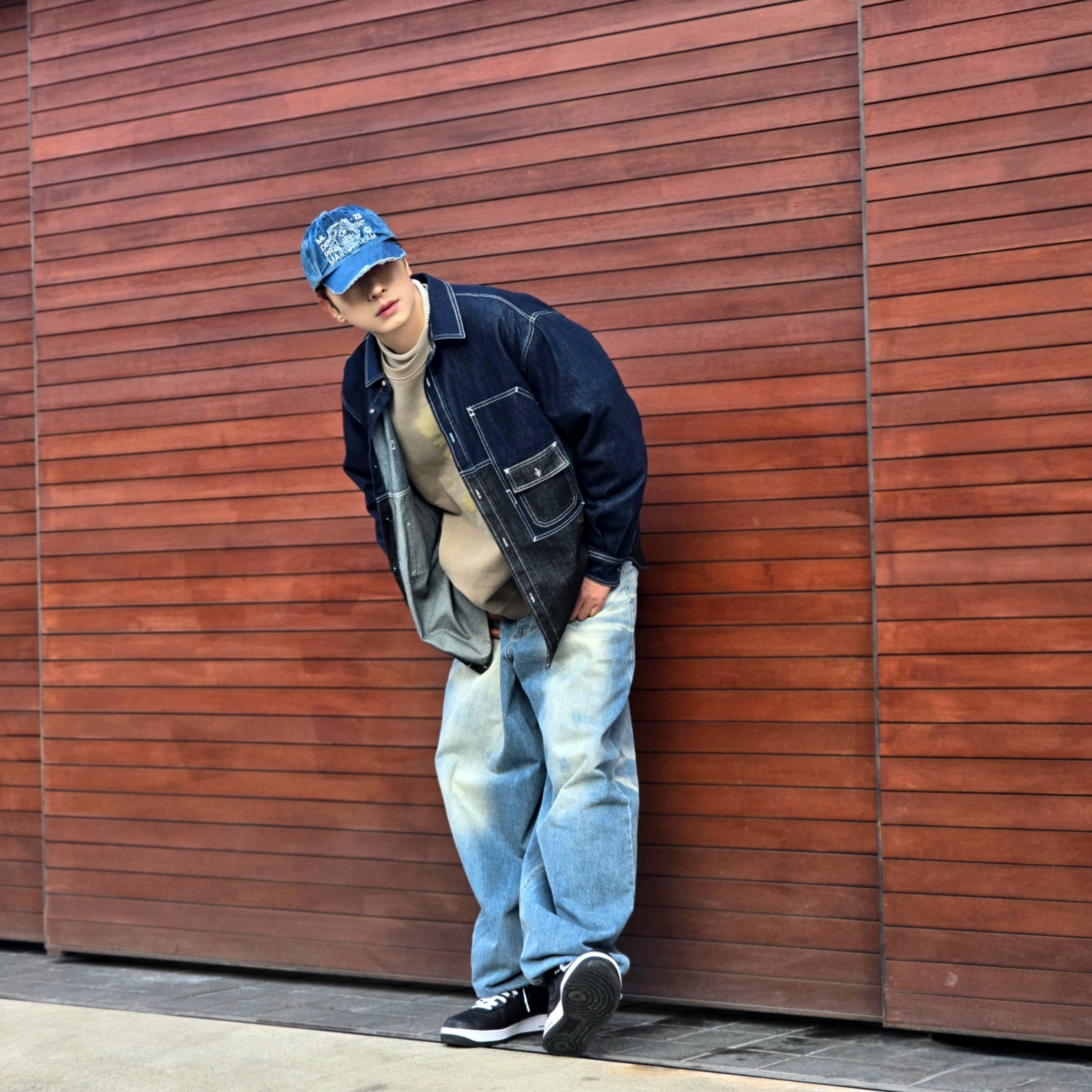 Nike x Stussy Air Force 1 '07 Mid SP Black, Millo Archive Core Denim Ball Cap Washed Blue 착용 스타일 - 7