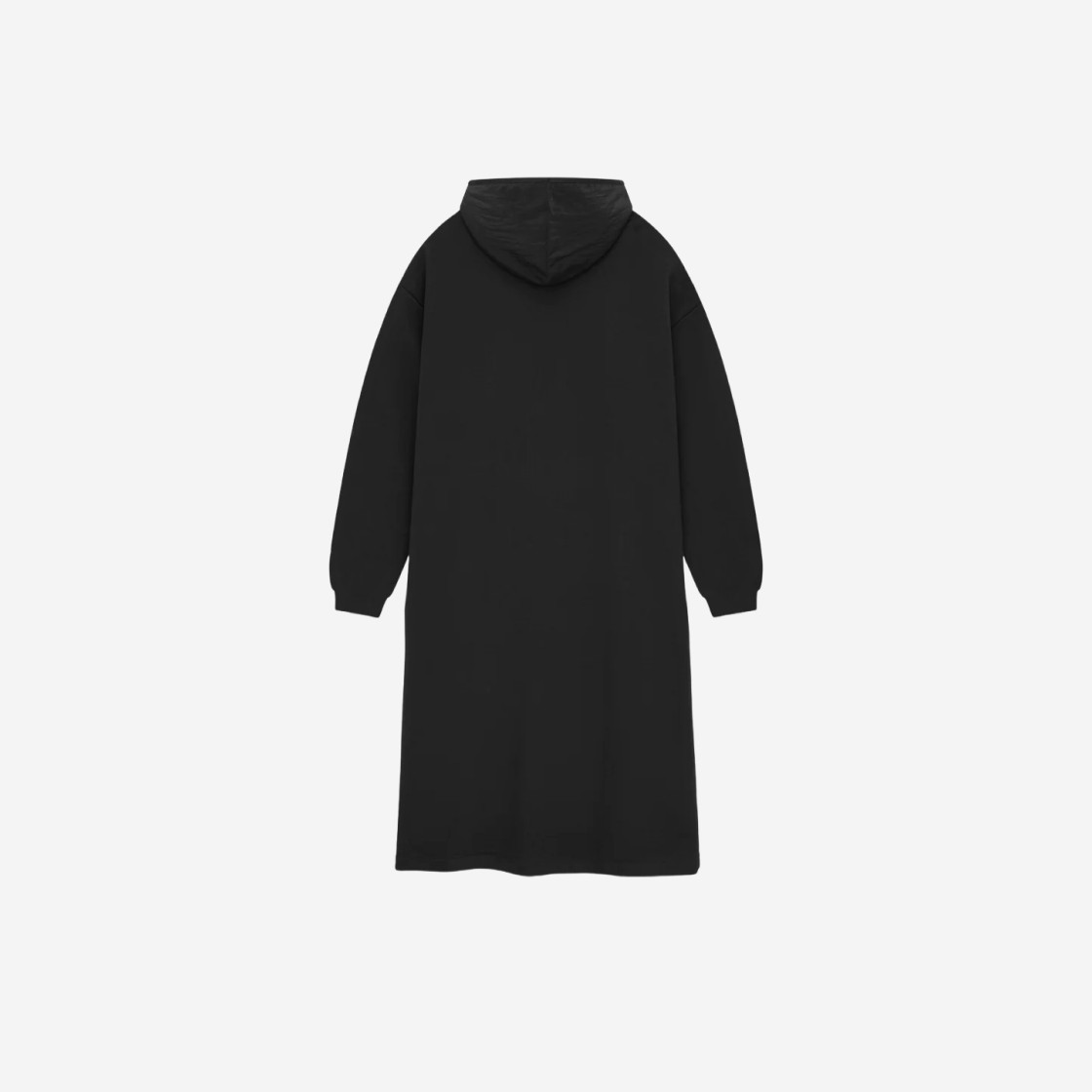 (W) Essentials Nylon Fleece Hooded Dress Jet Black - 24SS 상세 이미지 2