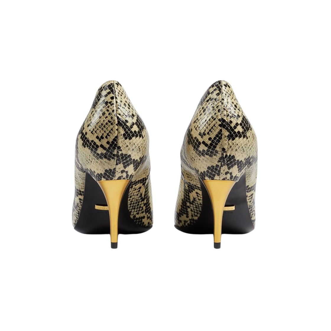(W) 구찌 파이톤 프린트 미드힐 펌프스 베이지((W) Gucci Python Print Mid-Heel Pumps Beige) - 3