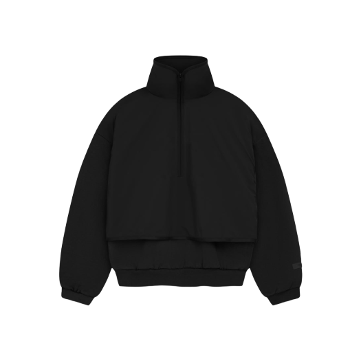 에센셜 나일론 플리스 모크넥 스웨터 제트 블랙 - 24SS