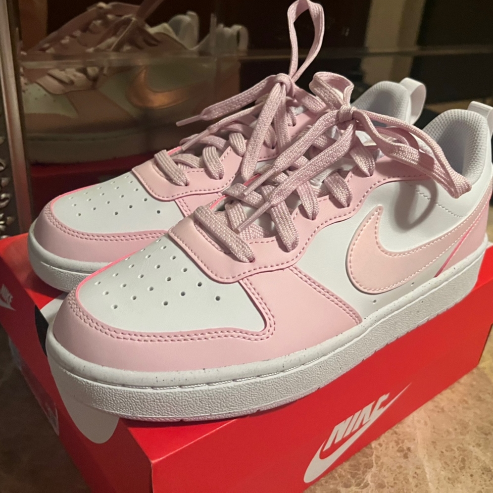 (GS) Nike Court Borough Low Recraft White Pink Foam 착용 스타일