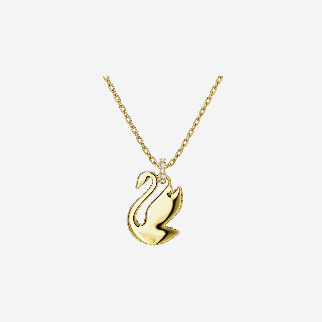 (W) Swarovski Iconic Swan Medium Pendant Red Gold Plated 상세 이미지 3