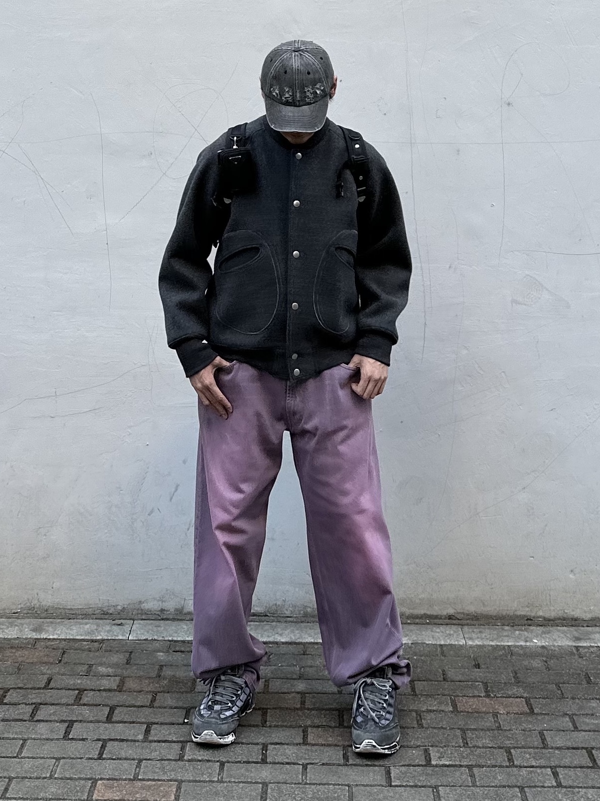 MM6 Maison Margiela Destroyed Wide Denim Pants Black 착용 스타일