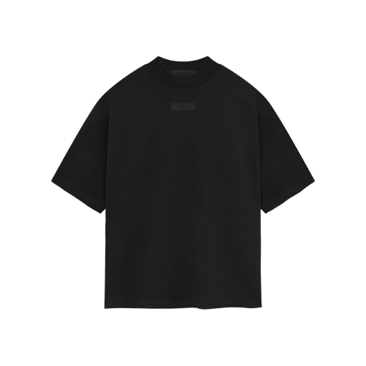 에센셜 크루넥 티셔츠 제트 블랙 - 24SS
