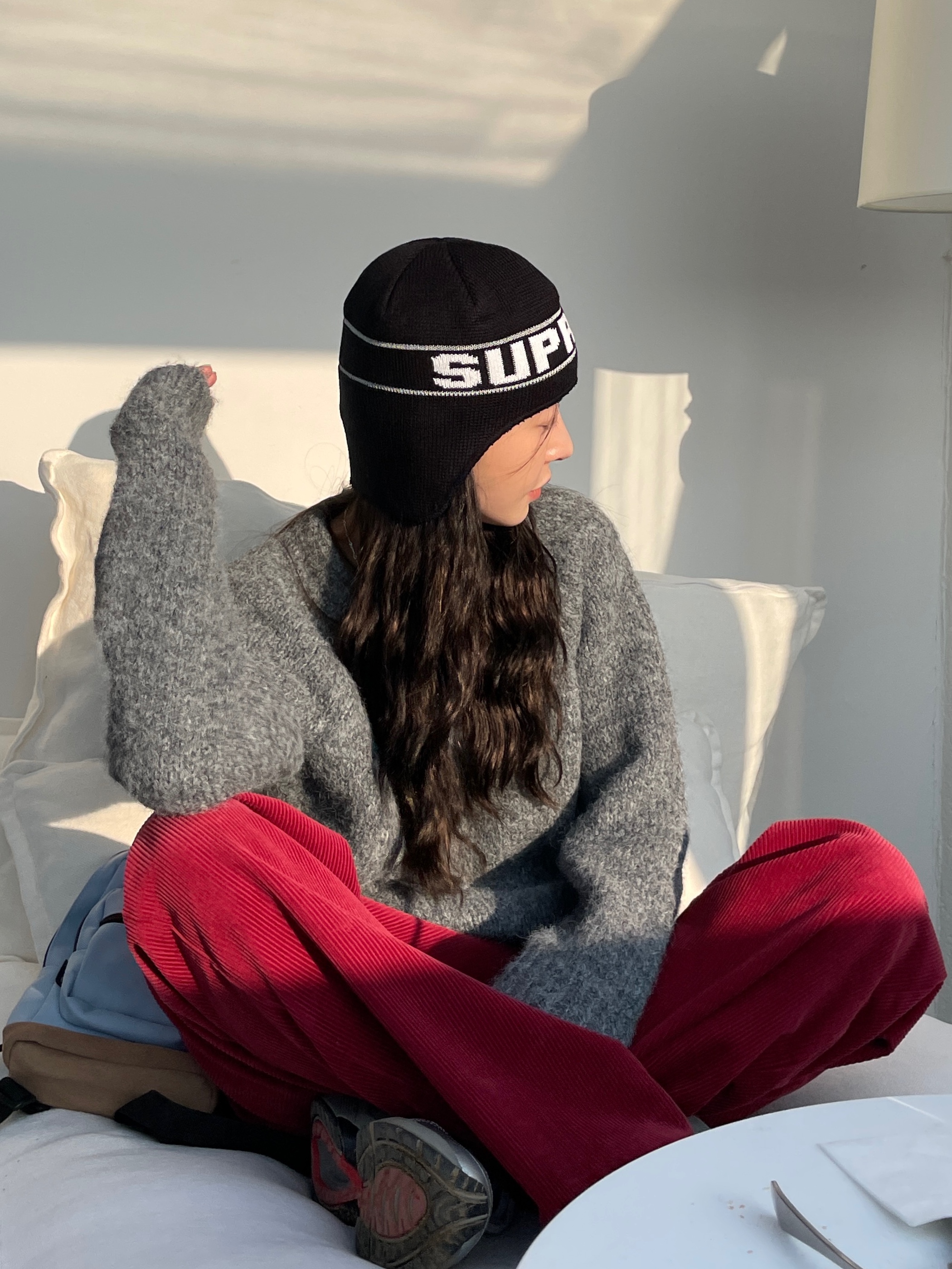 Supreme Earflap Beanie Black - 23FW, Jansport Right Pack Backpack Blue Dusk 착용 스타일 - 6