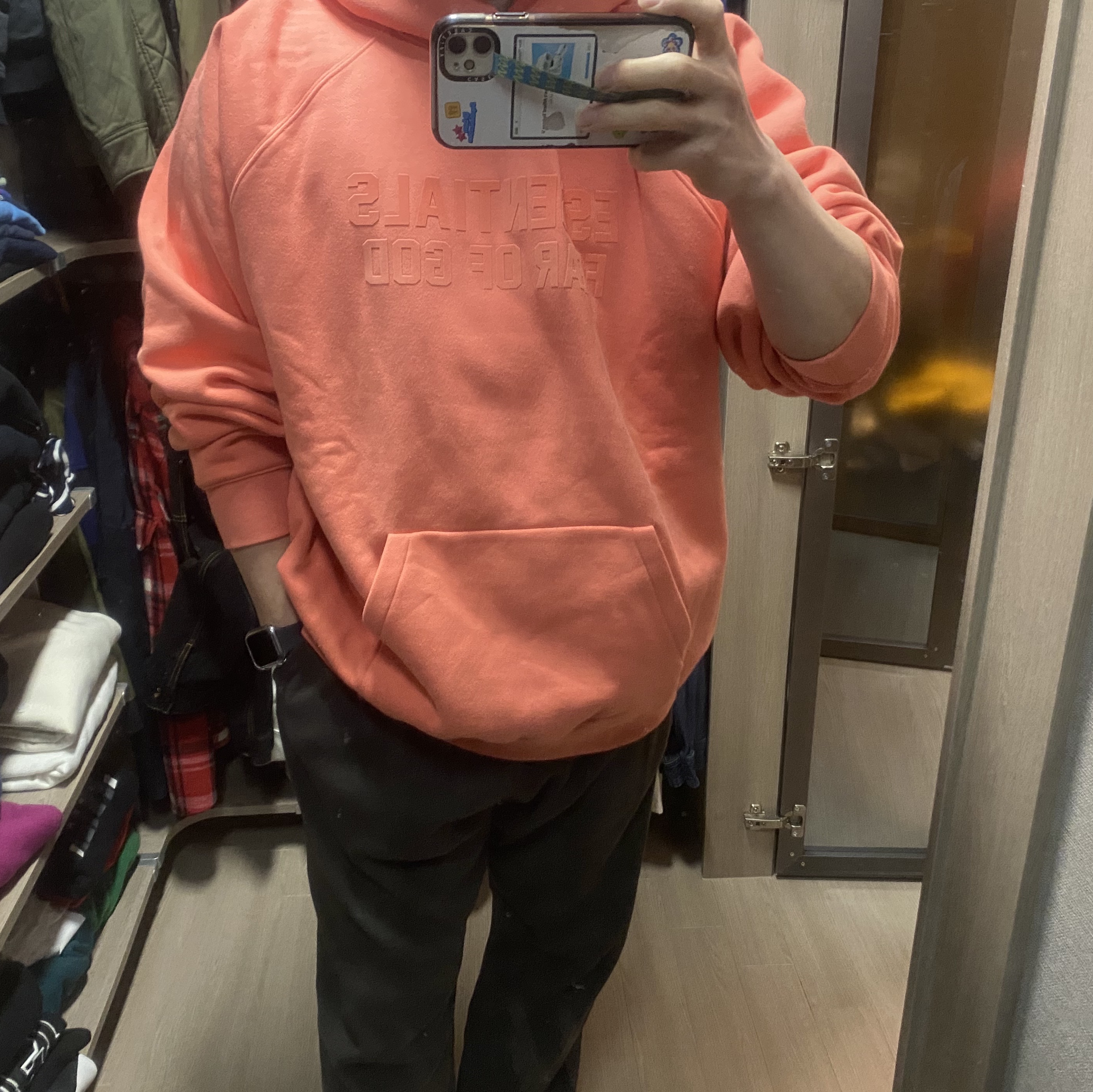 Essentials Relaxed Hoodie Coral - 22FW 착용 스타일
