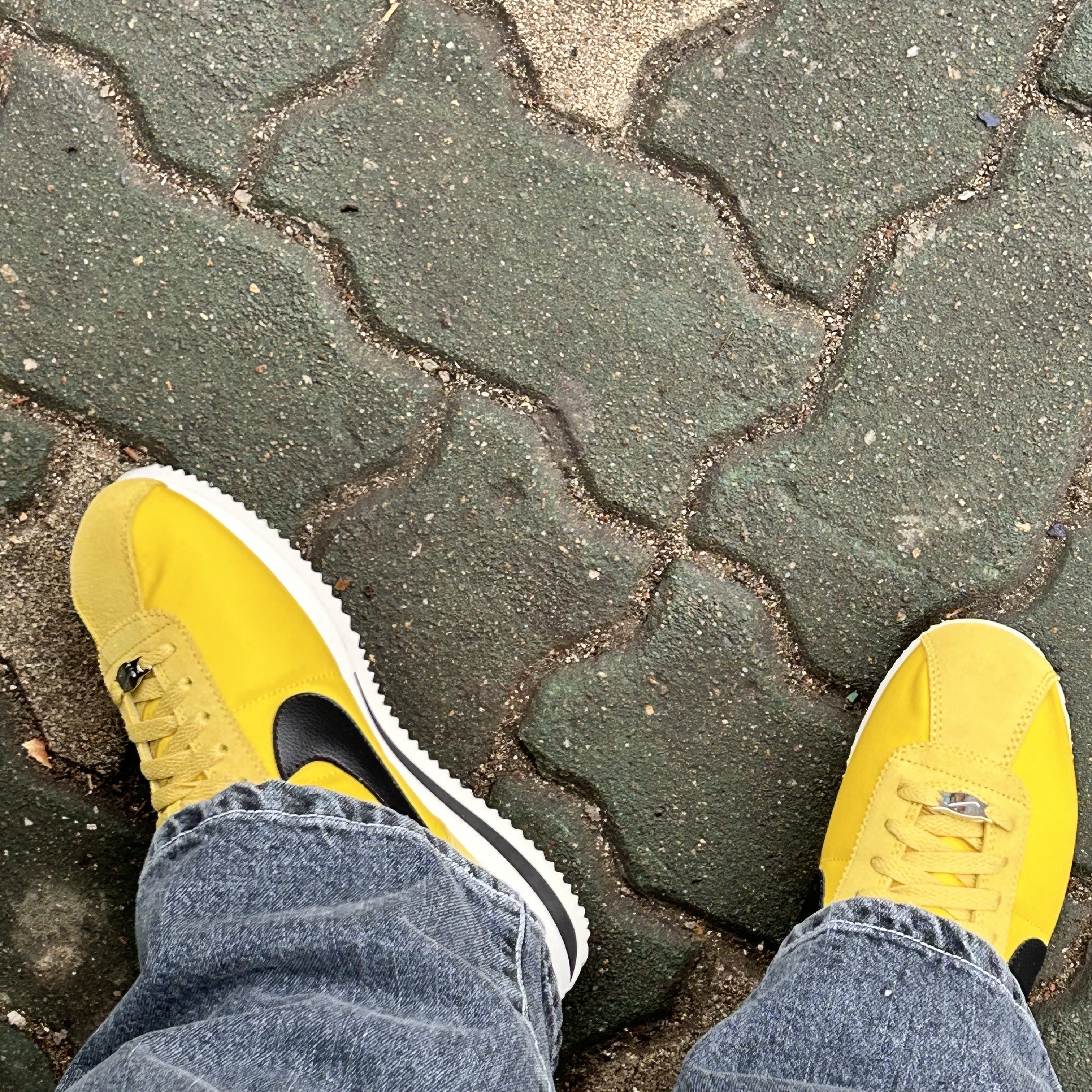(W) Nike Cortez Vivid Sulfur 착용 스타일 - 1
