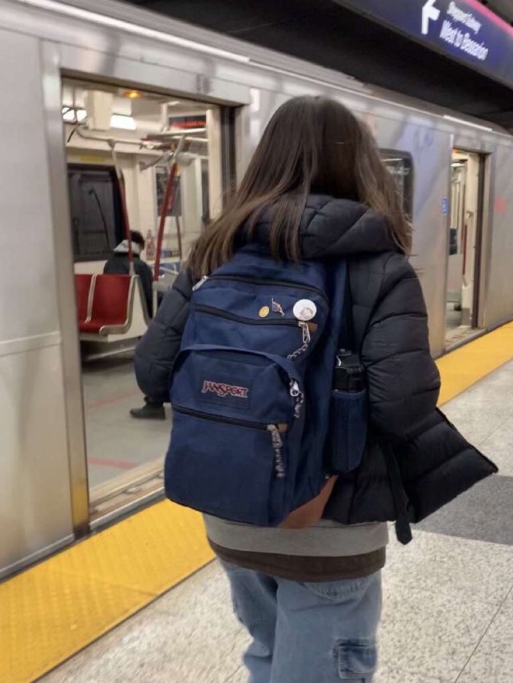 Jansport Superbreak Backpack Graphite Grey, Jansport Cool Student Backpack Navy 착용 스타일 - 6