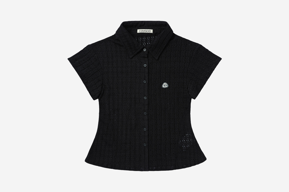 ★COYSEIO★LACE HALF SHIRTS WHITE / BLACK ★大人気 Lace Knit Shirt - Chalk | REPRESENT