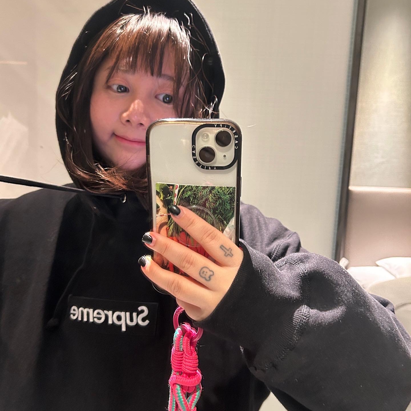 Supreme Box Logo Hooded Sweatshirt Black - 23FW 착용 스타일 - 2