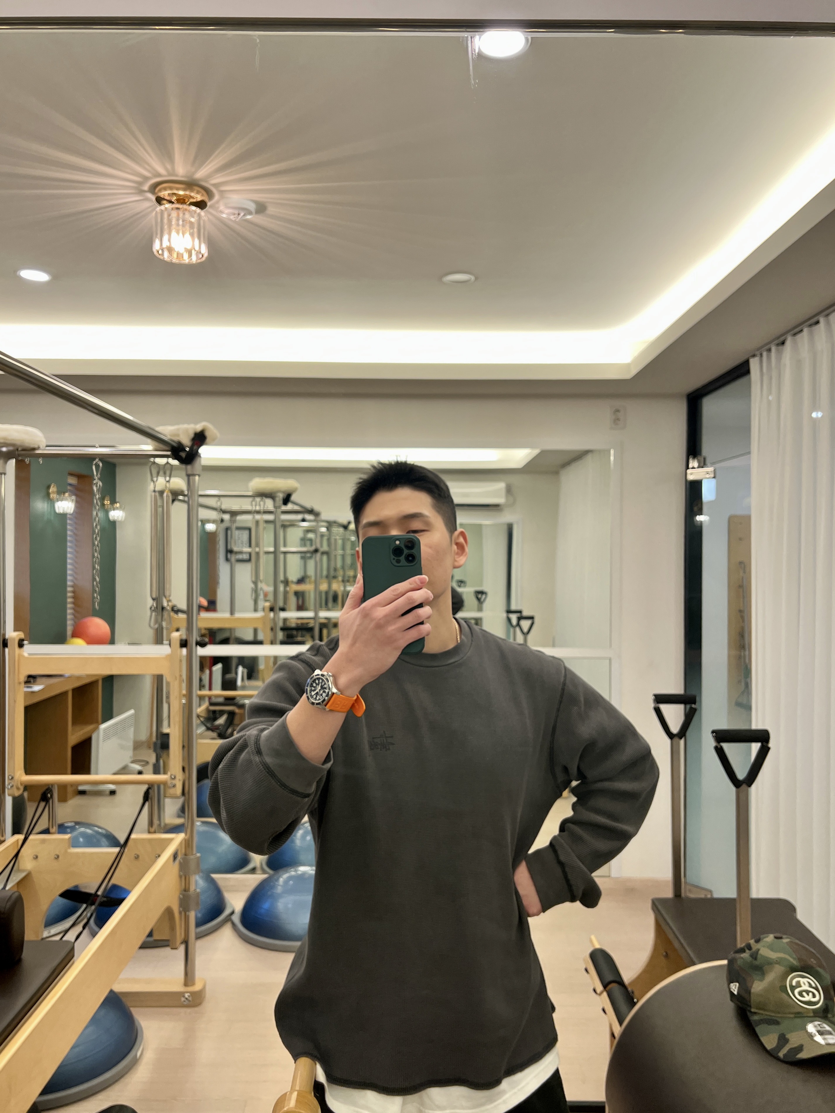 Stussy Basic Stock Thermal LS T-Shirt Washed Black, Stussy SS Link 9Twenty Cap Woodland Camo 착용 스타일 - 1
