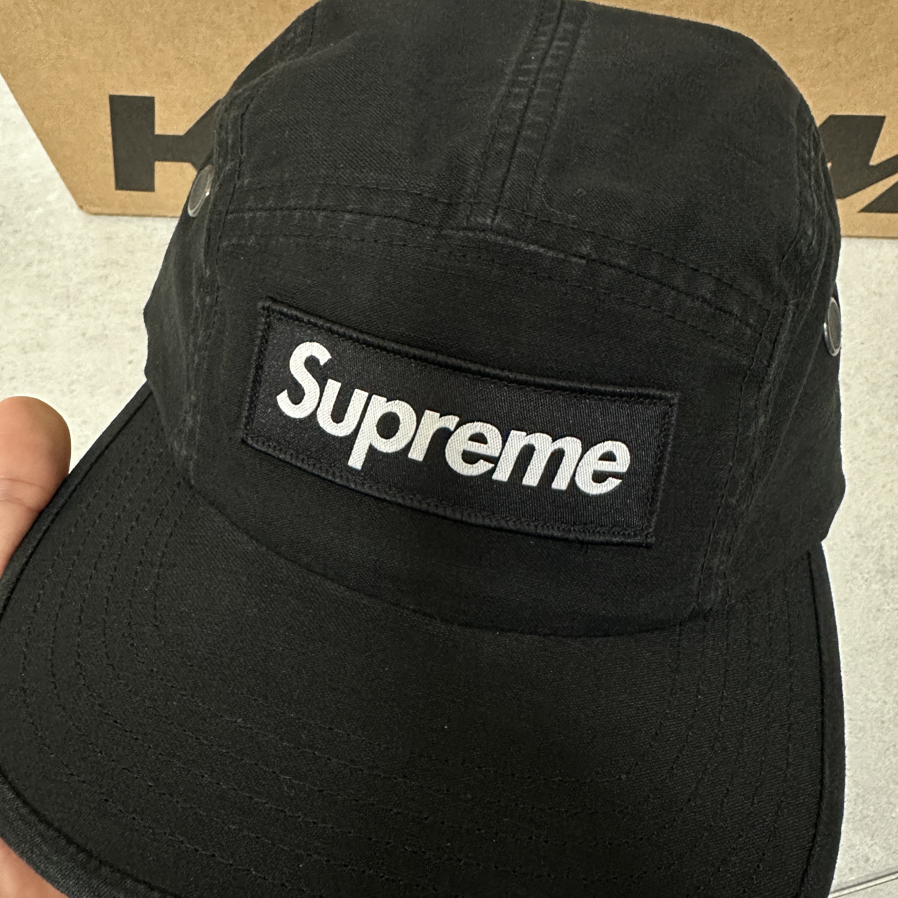 Supreme Military Camp Cap Black - 23FW 착용 스타일