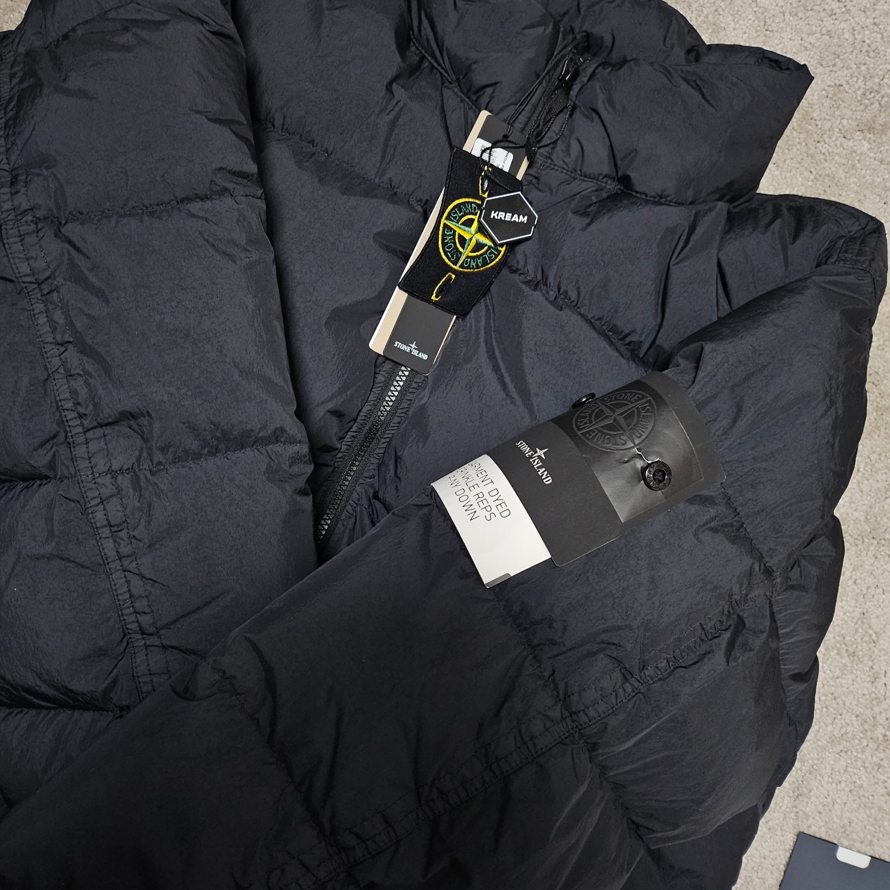 Stone Island 40623 Garment Dyed Crinkle Reps Recycled Nylon Down Jacket Black - 23FW ์ฐฉ์ฉ ์คํ์ผ