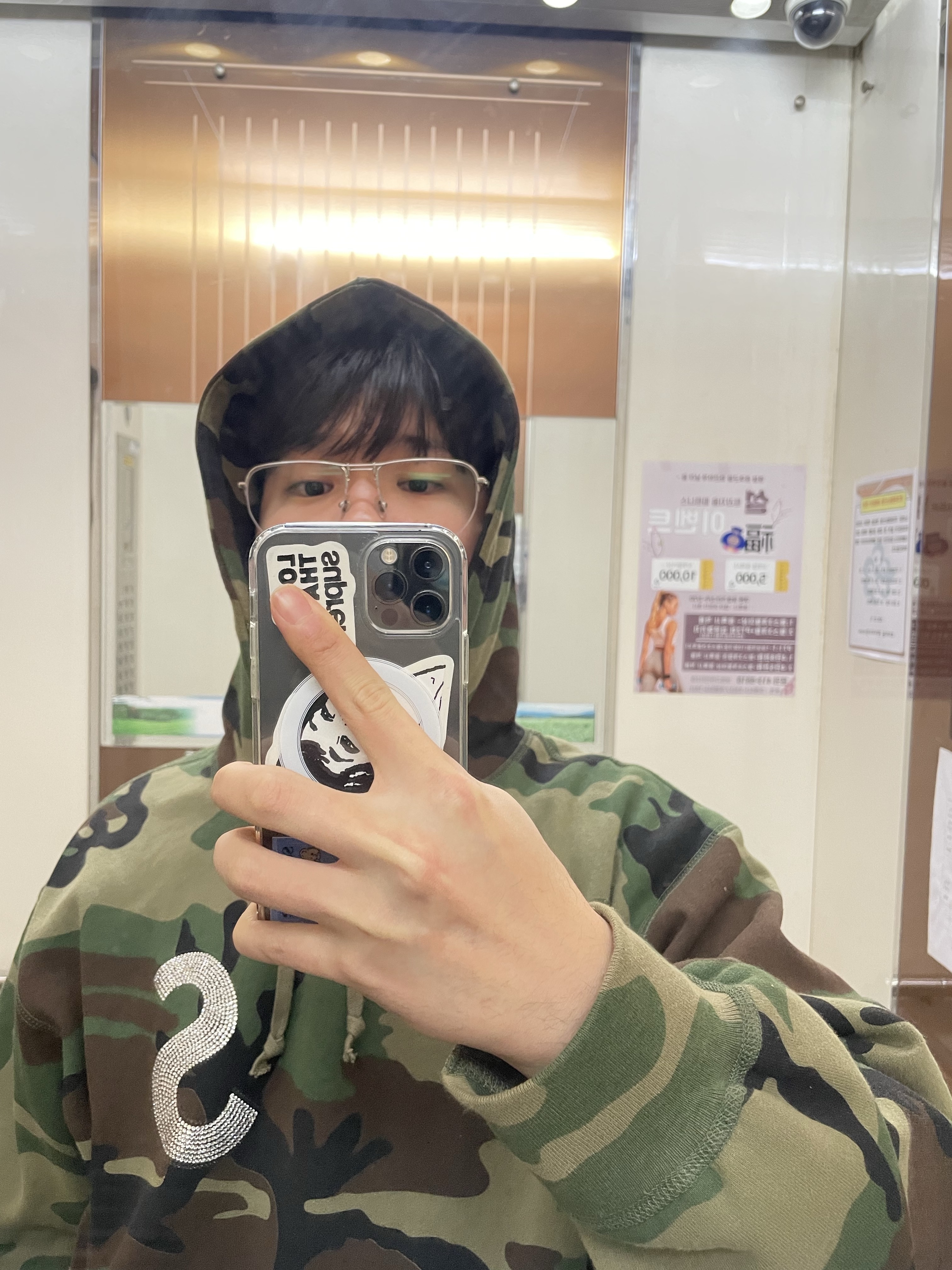 Supreme Swarovski S Logo Hooded Sweatshirt Woodland Camo - 21SS 착용 스타일