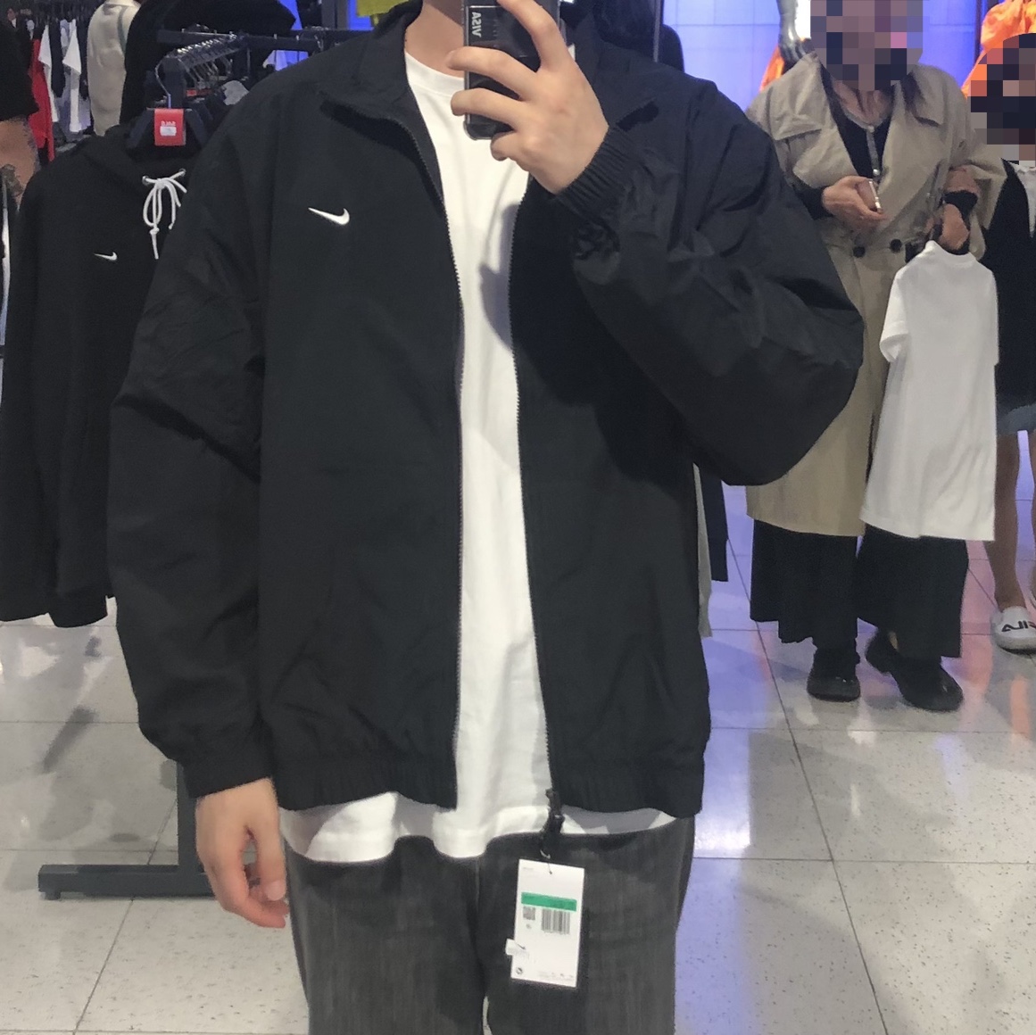 Nike NRG Solo Swoosh Woven Track Jacket Black - Asia 착용 스타일