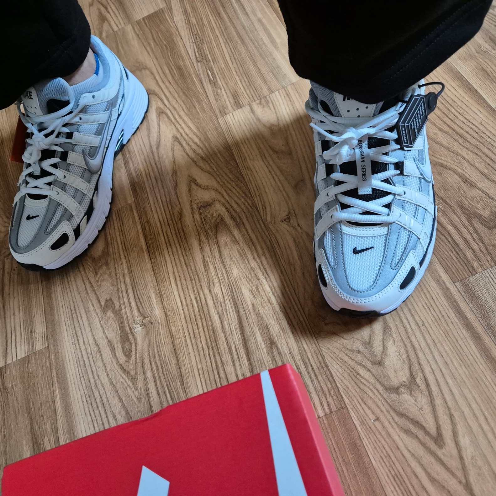 Nike P-6000 Sail Wolf Grey 착용 스타일 - 2