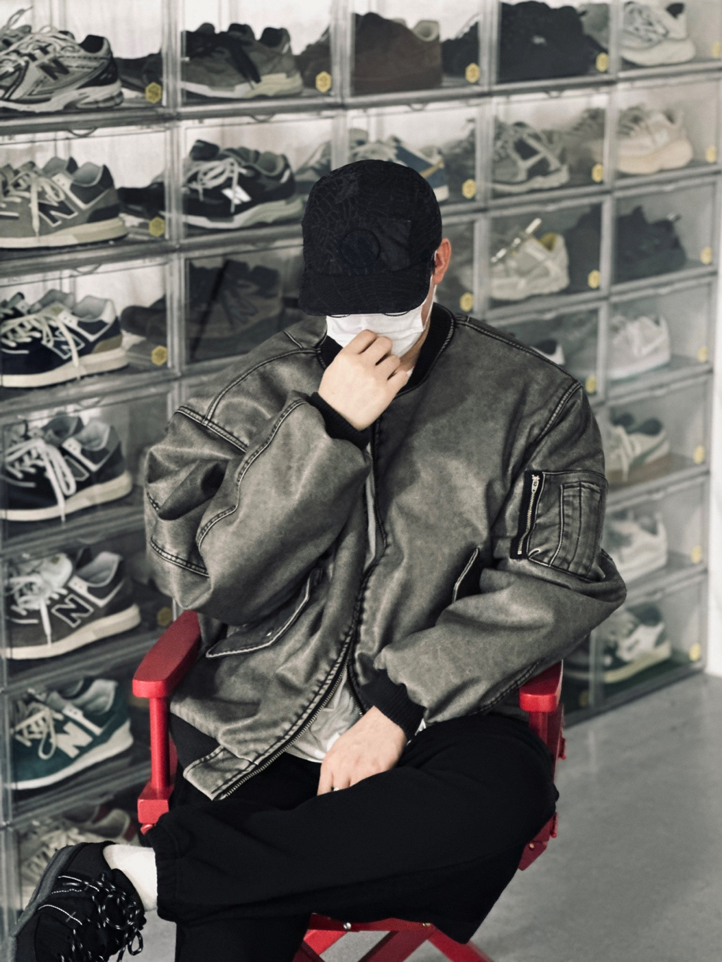 Supreme x Stone Island Camp Cap Black - 23FW 착용 스타일 - 1