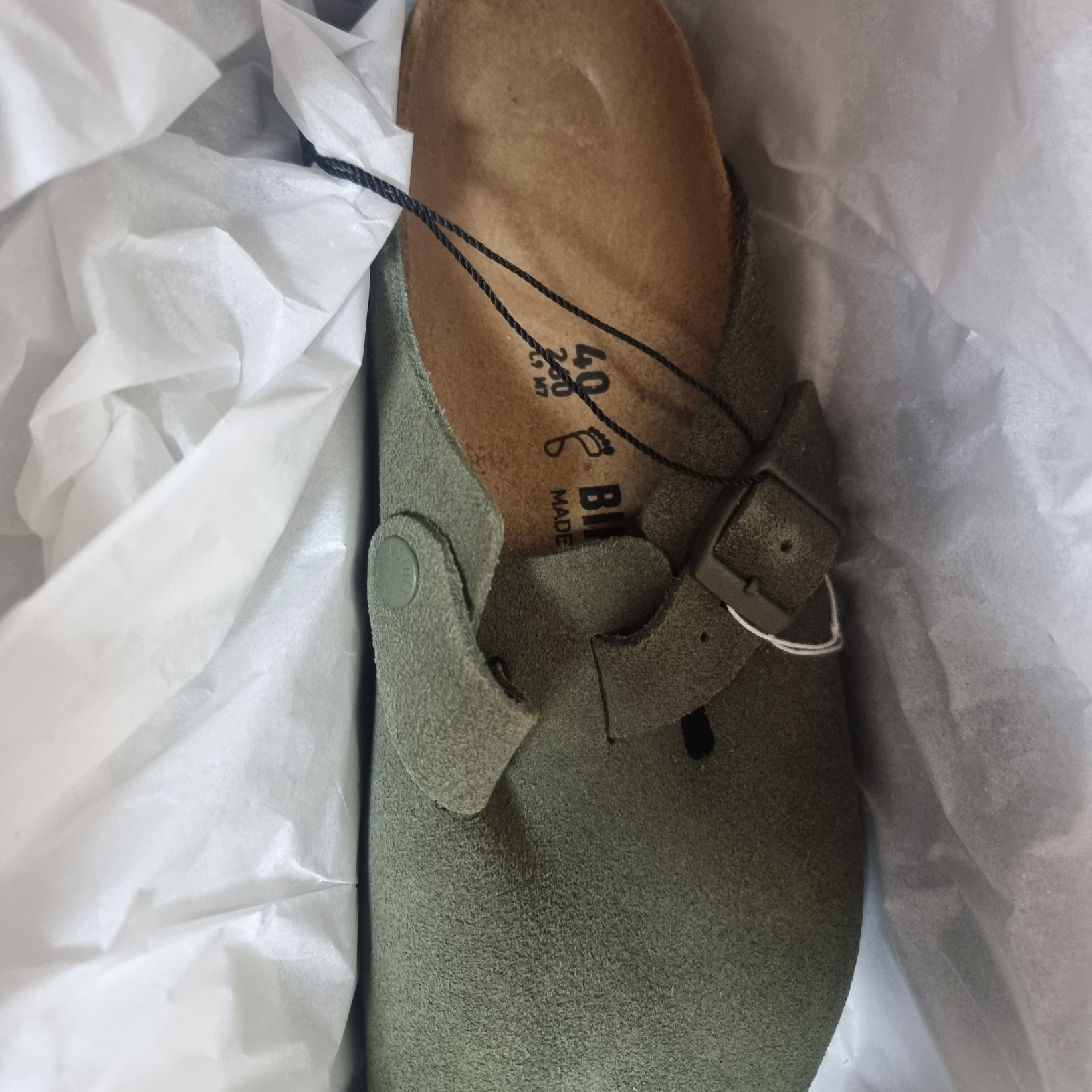 Birkenstock Boston Suede Leather Thyme- Regular 착용 스타일