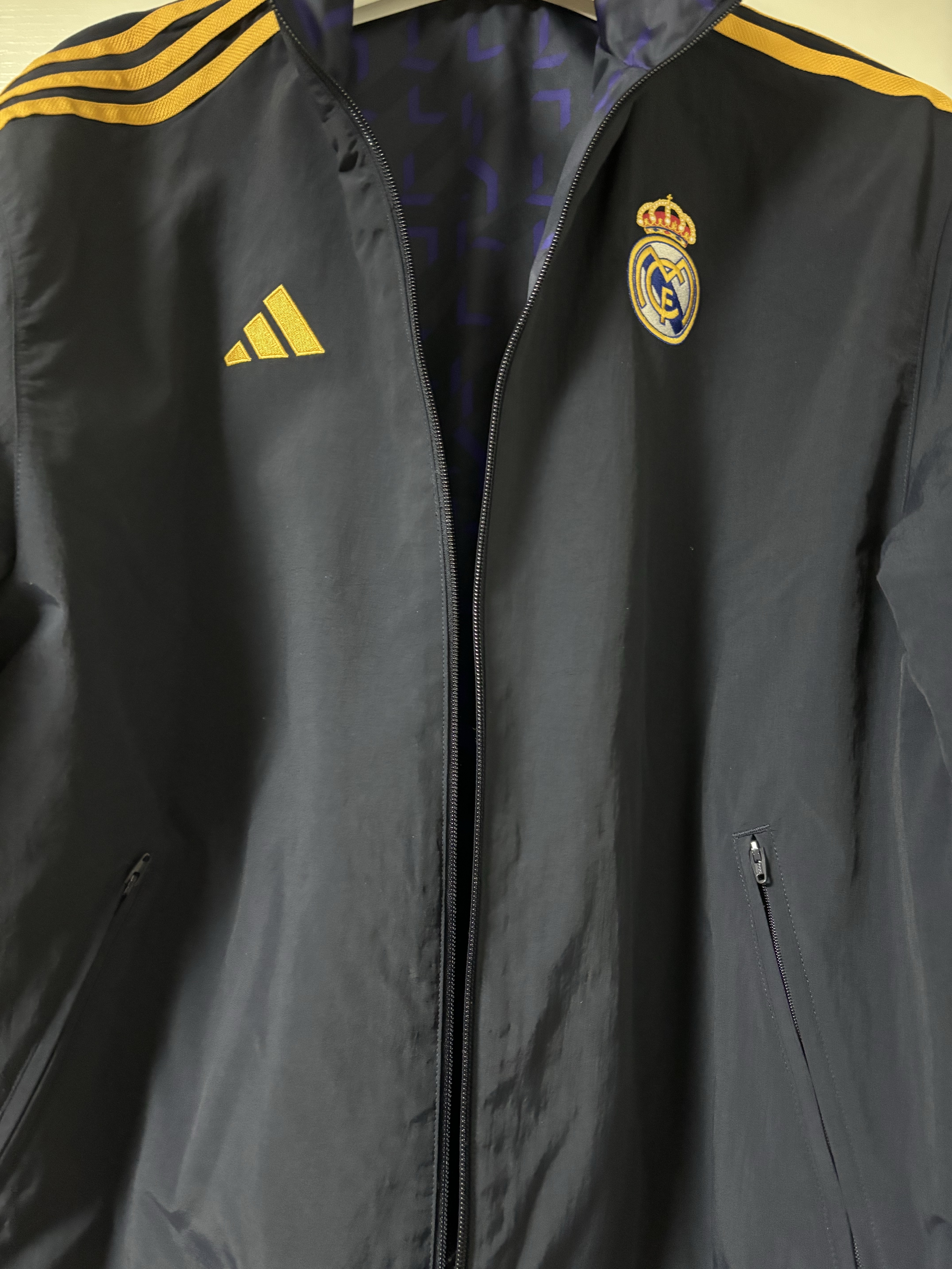 Adidas Real Madrid Anthem Jacket Legend Ink - KR Sizing 착용 스타일 - 1