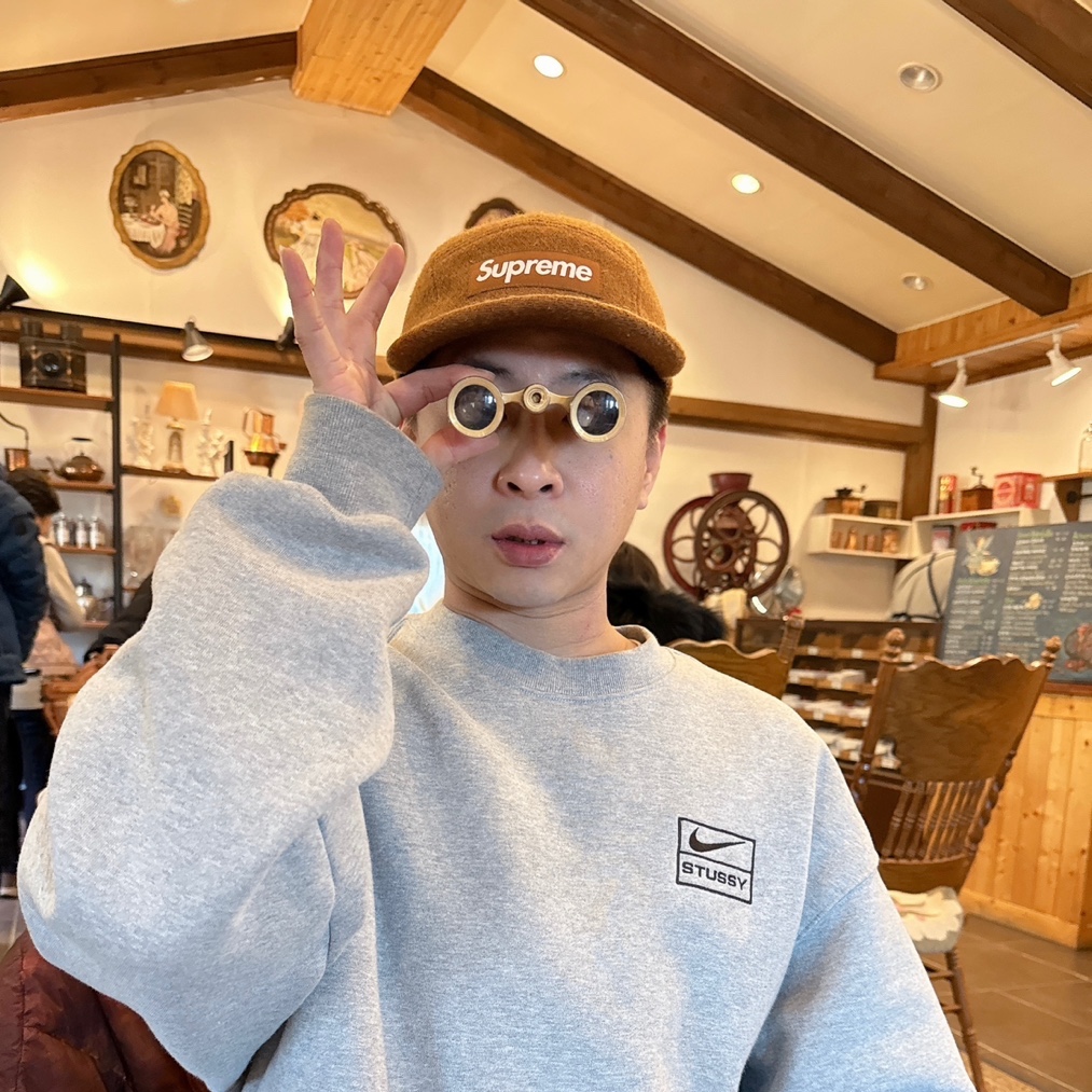 Nike x Stussy NRG BR Crew Fleece Grey 착용 스타일