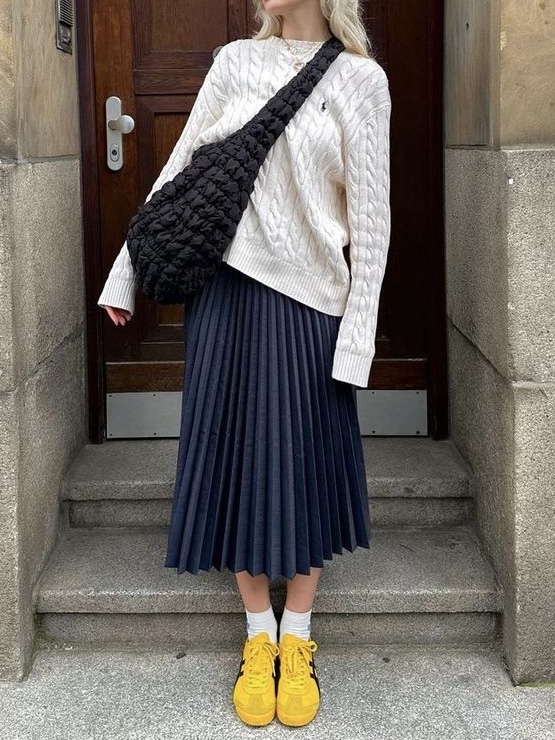 [30%적립] Polo Ralph Lauren Cable Knit Wool Cashmerer Sweater Andover Cream 착용 스타일