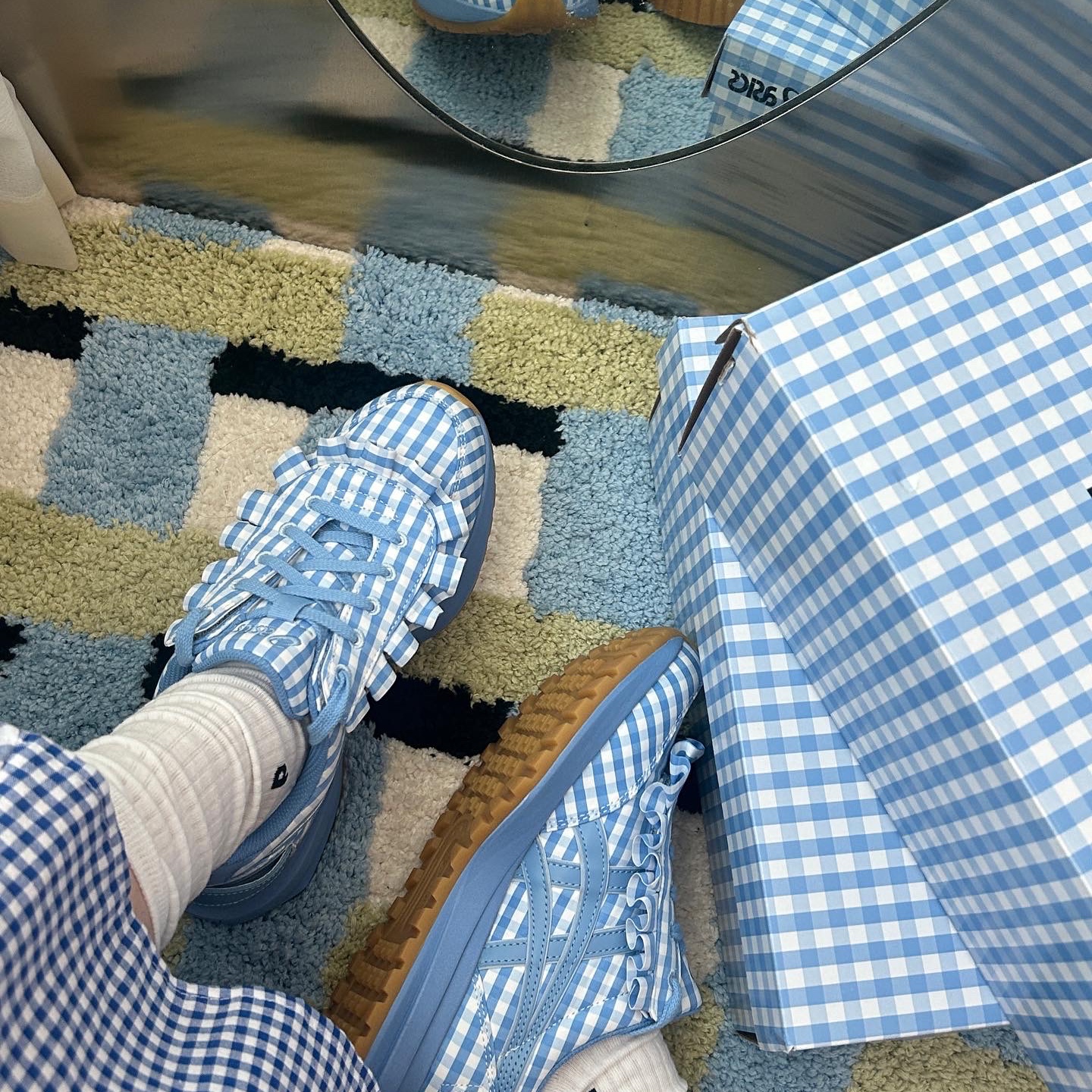 Asics x Shushu/Tong Tarther SC Plus Blue Gingham, Asics x Shushu/Tong Tarther SC Plus Black 착용 스타일 - 1