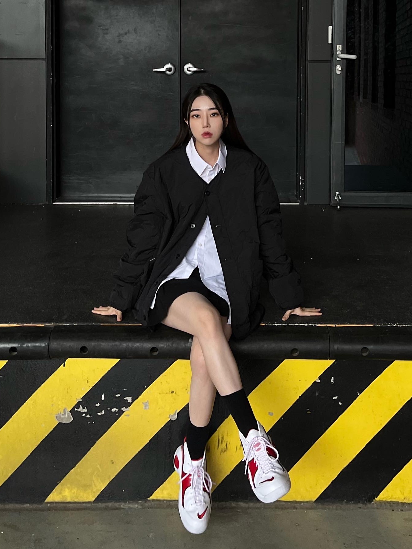 Nike Air Zoom Flight 95 White True Red 착용 스타일