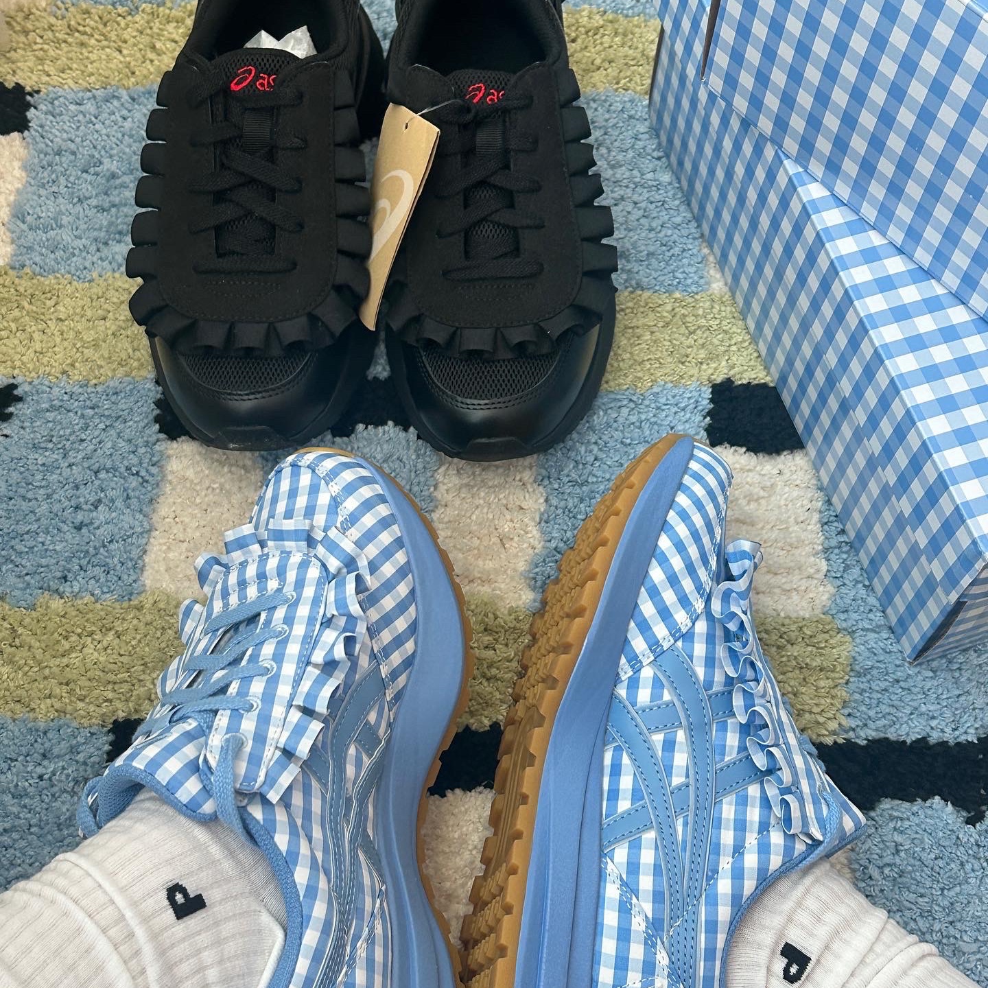 Asics x Shushu/Tong Tarther SC Plus Blue Gingham, Asics x Shushu/Tong Tarther SC Plus Black 착용 스타일 - 2
