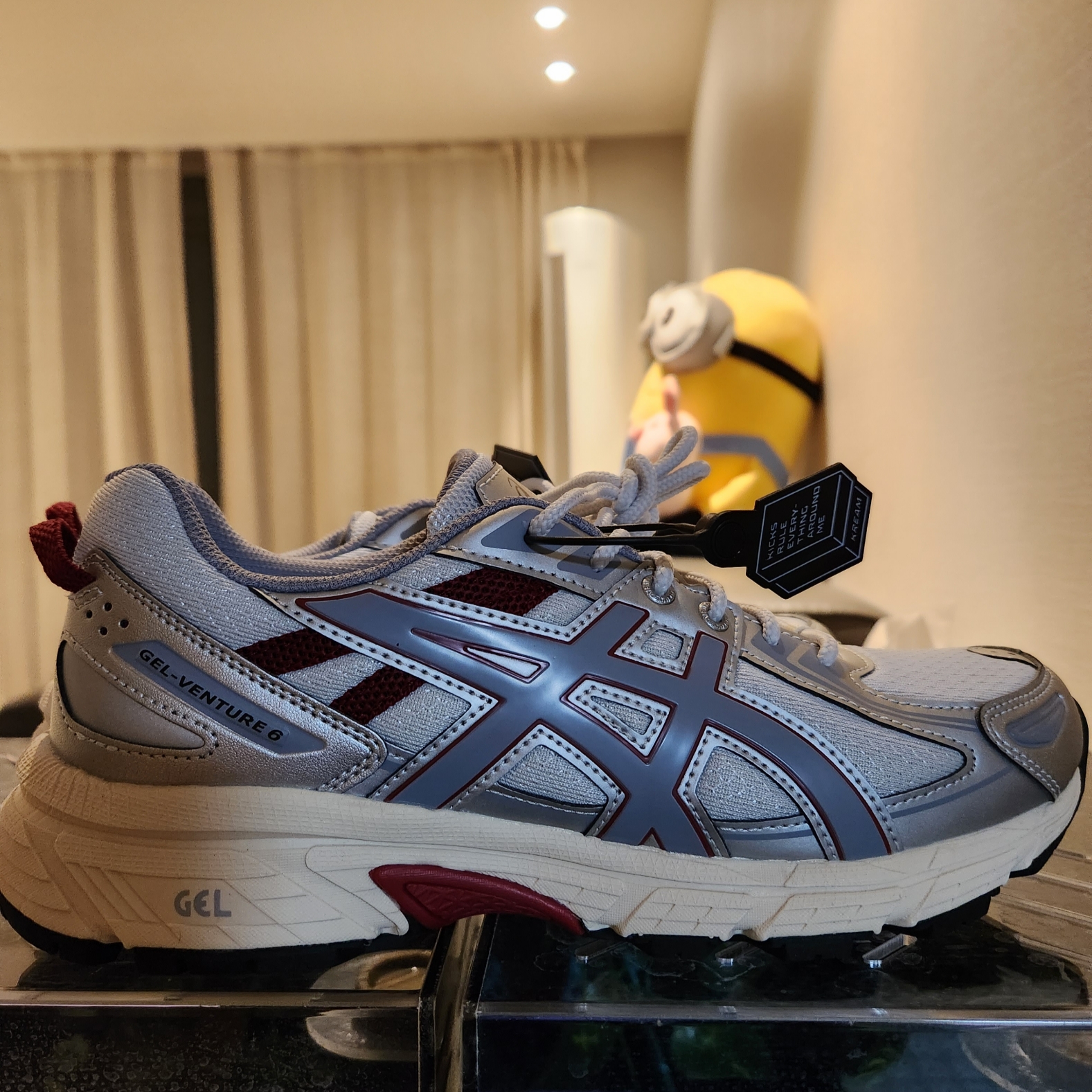 (W) Asics Gel-Venture 6 Glacier Grey Sheet Rock 착용 스타일 - 2