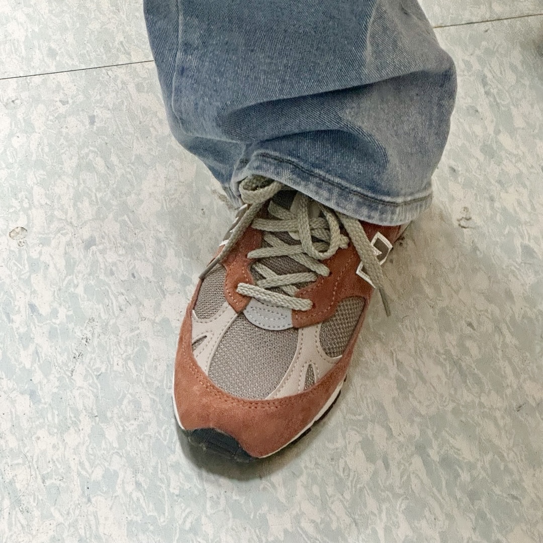 (W) New Balance 991 Made in UK Sequoia Falcon 착용 스타일