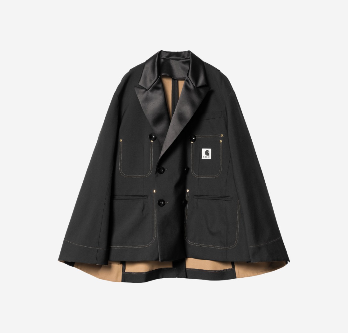 (W) Sacai x Carhartt WIP Suiting Bonding Jacket Black 상세 이미지 3