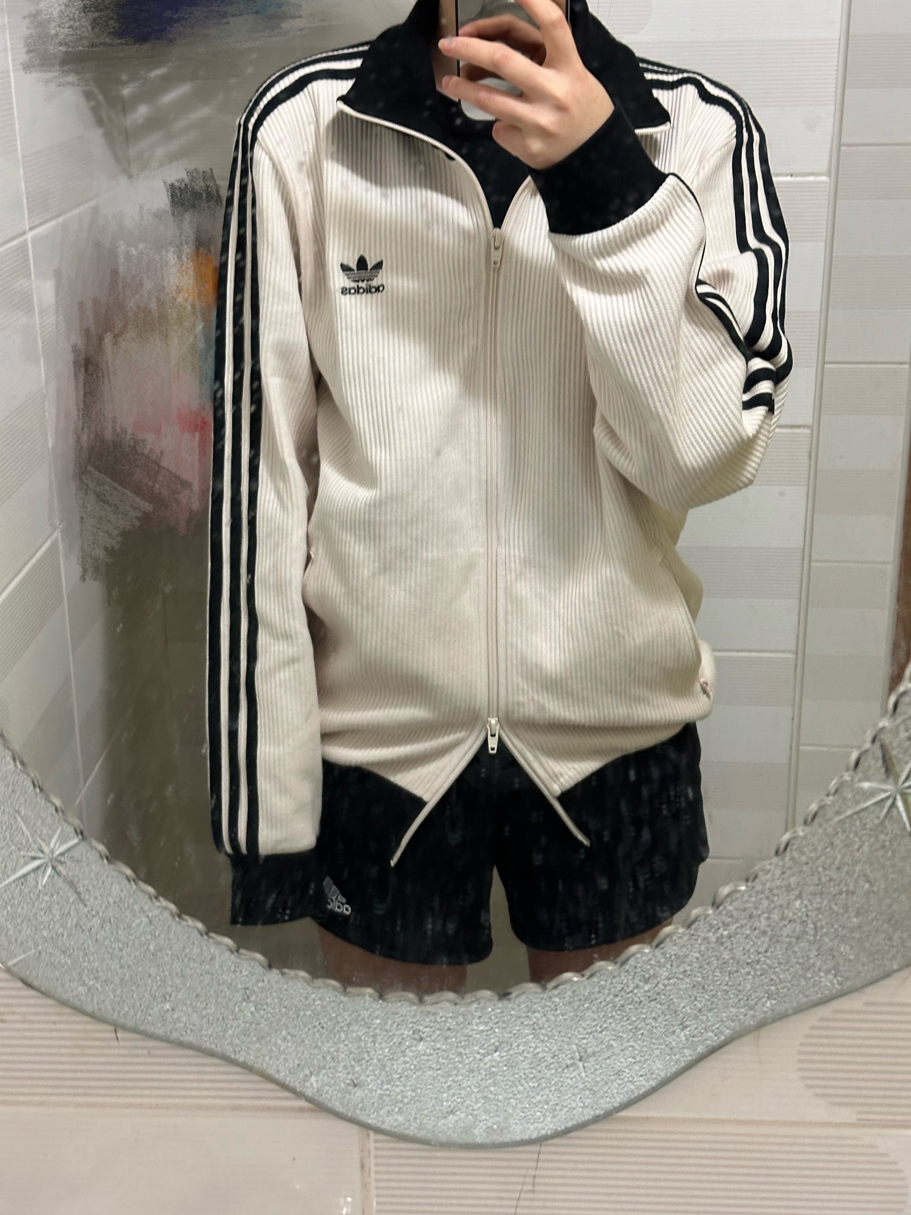 Adidas Adicolor Classic Waffle Beckenbauer Track Jacket Wonder White - US Sizing 착용 스타일