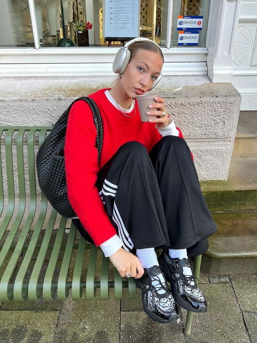 Palace x Adidas Firebird Track Pants Black - 23SS, (W) Adidas Adicolor Classic Firebird Track Pants Black - KR Sizing 착용 스타일 - 3