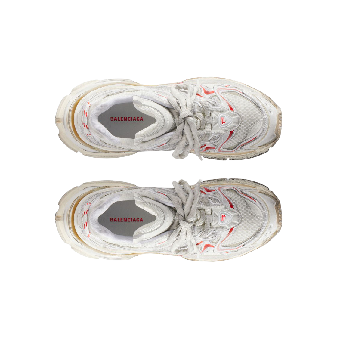 (W) 발렌시아가 러너 2.0 스니커즈 화이트 베이지 레드((W) Balenciaga Runner 2.0 Sneakers White Beige Red) - 2