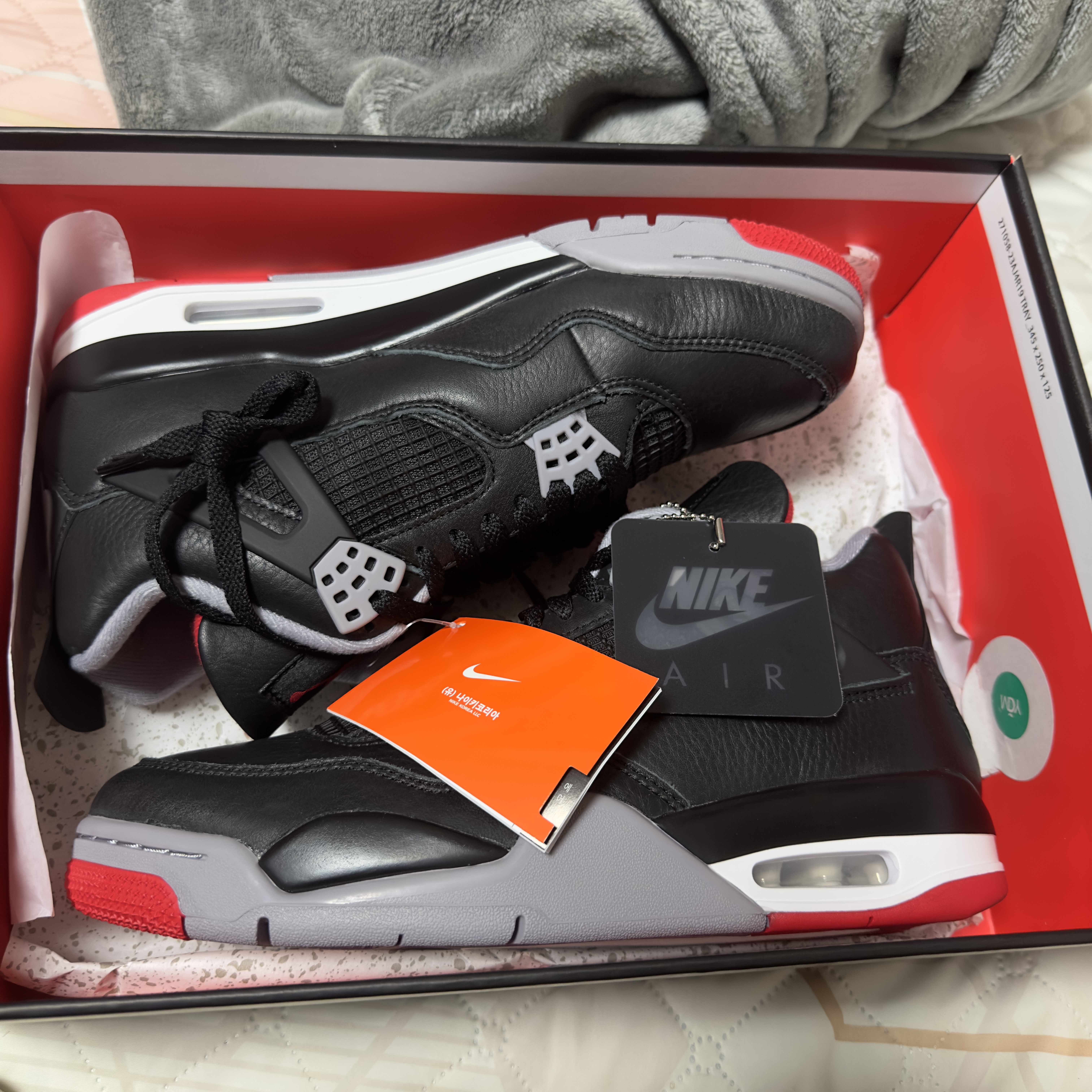 Jordan 4 Retro Bred Reimagined, Jordan 4 x Nike SB Retro SP Pine Green 착용 스타일 - 1