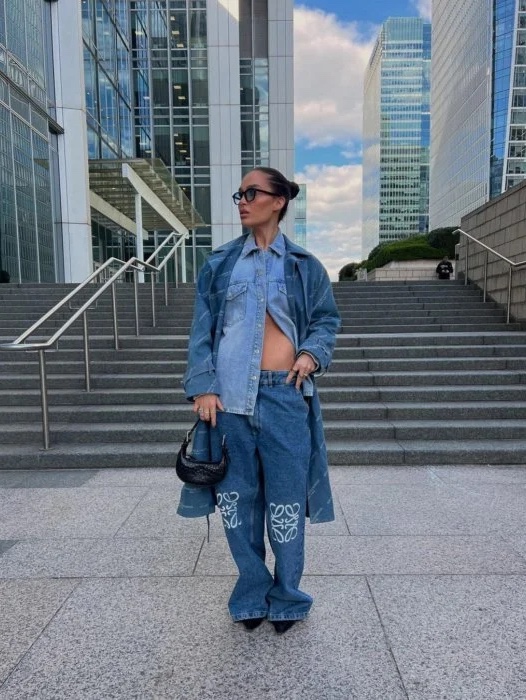 Essentials Trucker Jacket Indigo, Supreme x Burberry Denim Trucker Jacket Washed Blue - 22SS 착용 스타일 - 3