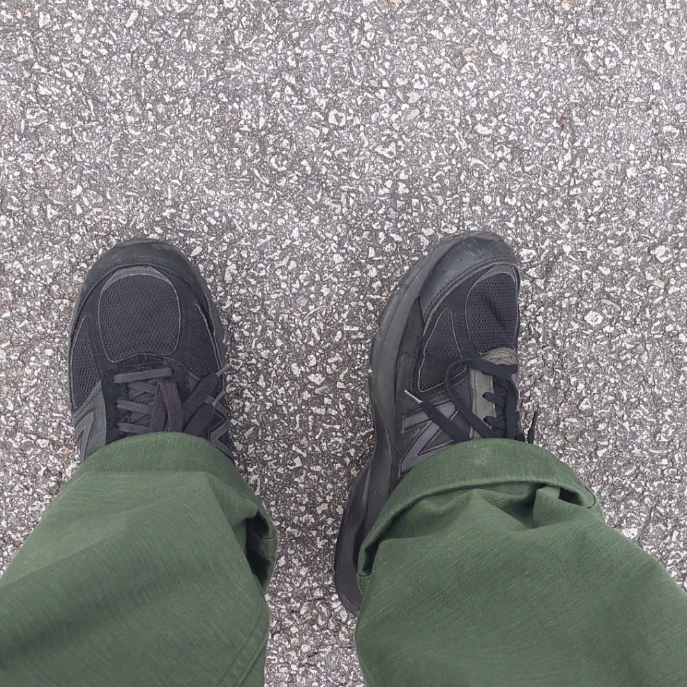 New Balance x Engineered Garments 990v5 Made in USA Black, Orslow 5002 US Army Fatigue Pants Green 착용 스타일 - 3